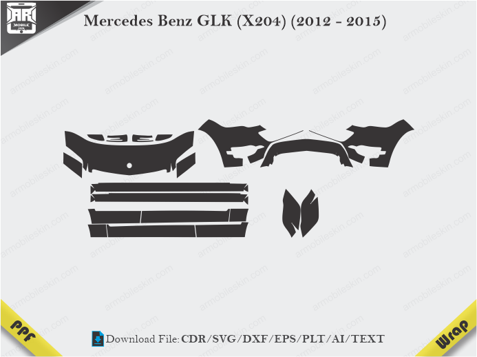 Mercedes Benz GLK (X204) (2012 - 2015) Car PPF Template