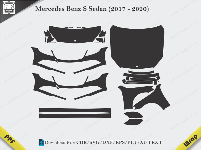 Mercedes Benz S Sedan (2017 - 2020) Car PPF Template