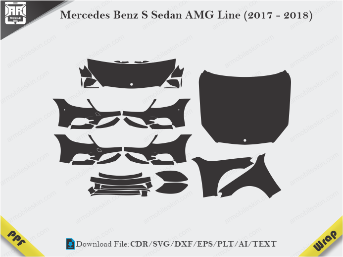Mercedes Benz S Sedan AMG Line (2017 - 2018) Car PPF Template