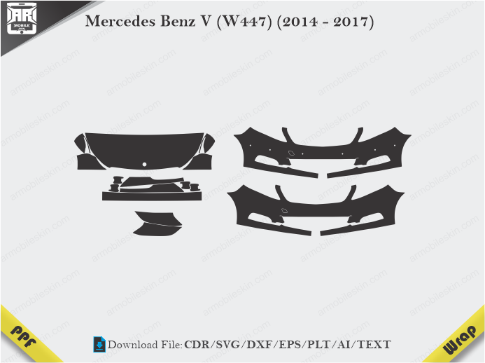 Mercedes Benz V (W447) (2014 - 2017) Car PPF Template
