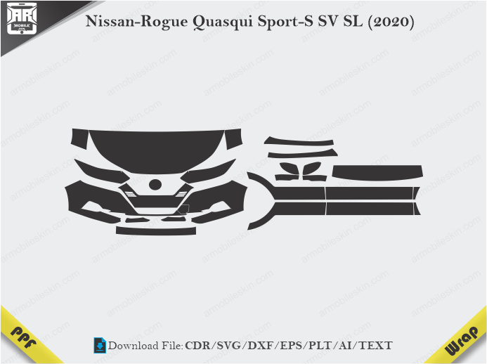 Nissan-Rogue Quasqui Sport-S SV SL (2020) Car PPF Template