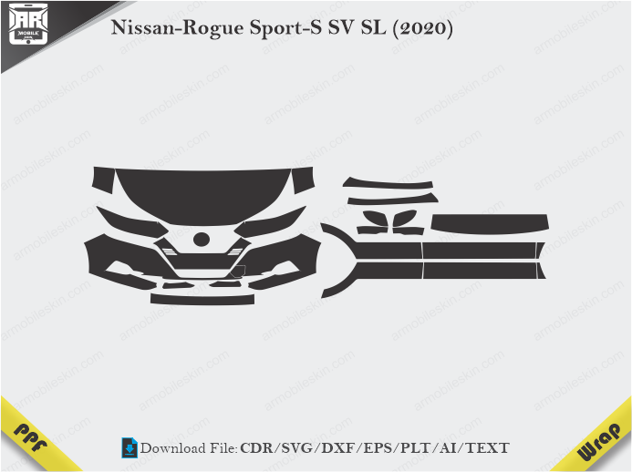 Nissan-Rogue Sport-S SV SL (2020) Car PPF Template