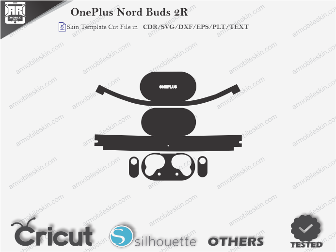 OnePlus Nord Buds 2R Skin Template Vector