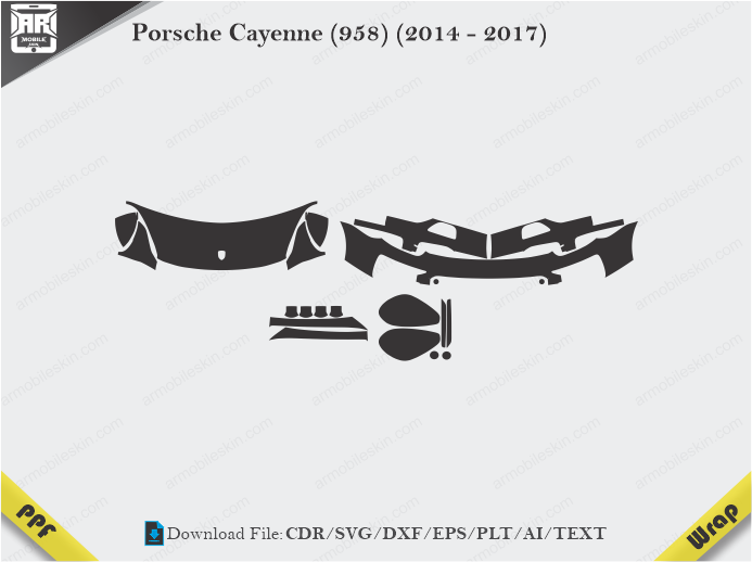 Porsche Cayenne (958) (2014 - 2017) Car PPF Template