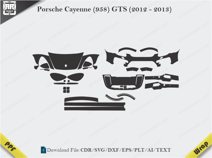 Porsche Cayenne (958) GTS (2012 - 2013) Car PPF Template