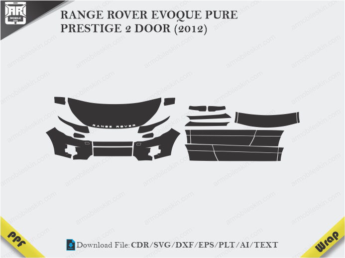 RANGE ROVER EVOQUE PURE PRESTIGE 2 DOOR (2012) Car PPF Template