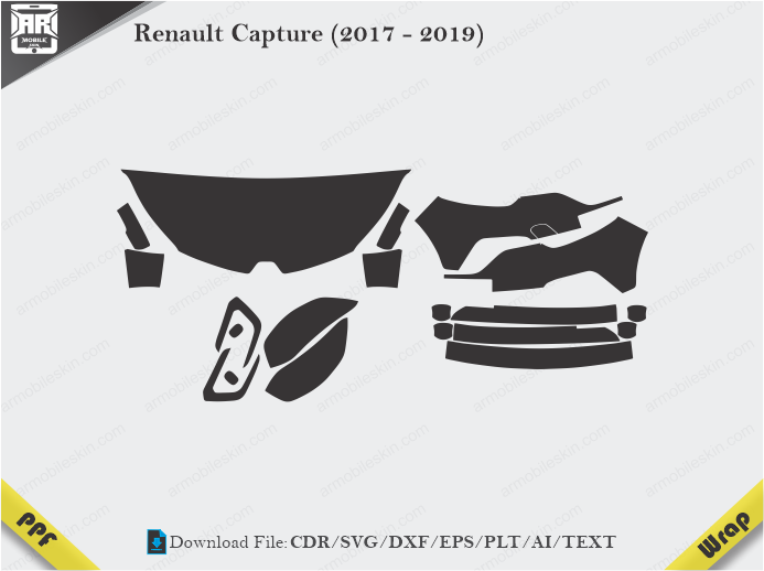 Renault Capture (2017 - 2019) Car PPF Template