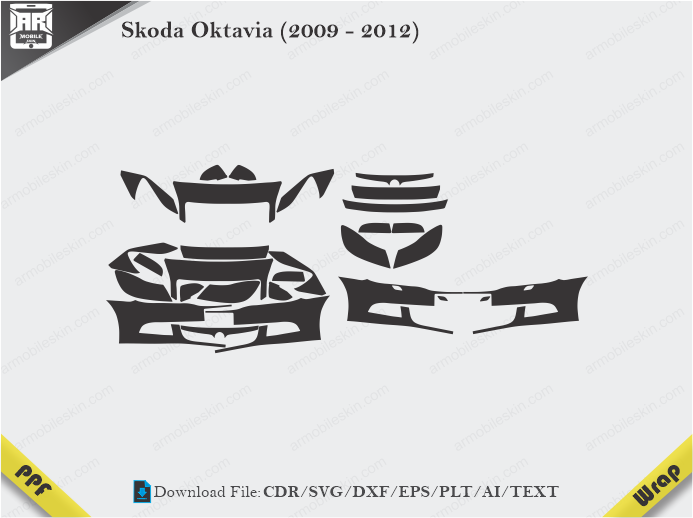 Skoda Oktavia (2009 - 2012) Car PPF Template