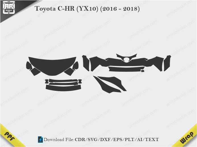 Toyota C-HR (YX10) (2016 - 2018) Car PPF Template