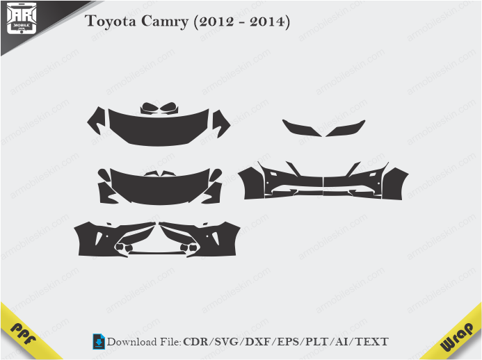 Toyota Camry (2012 - 2014) Car PPF Template
