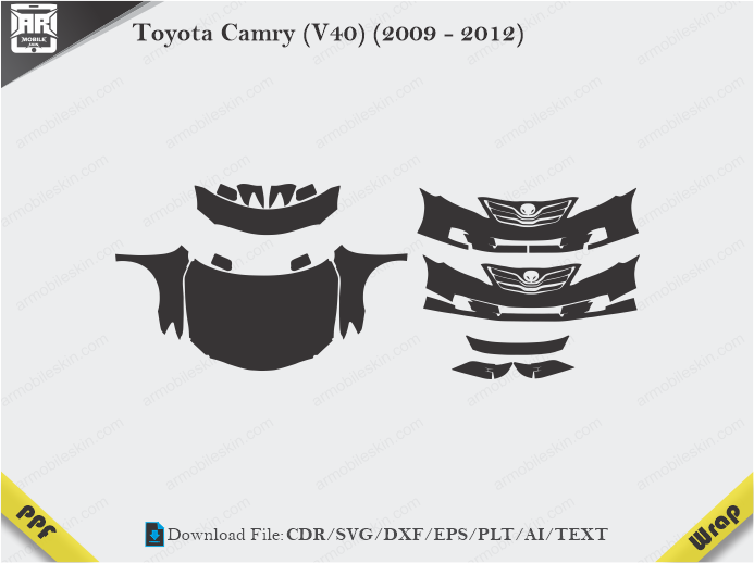 Toyota Camry (V40) (2009 - 2012) Car PPF Template
