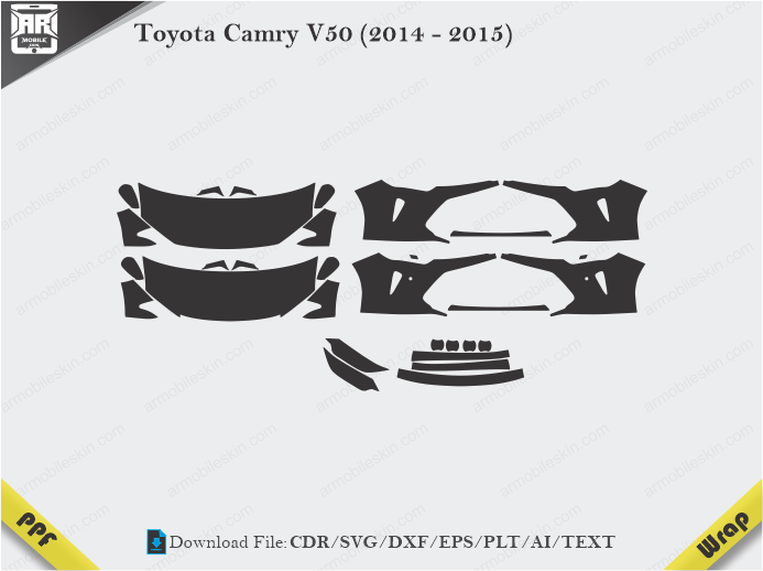 Toyota Camry V50 (2014 - 2015) Car PPF Template