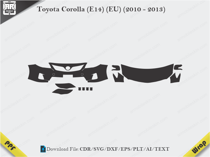 Toyota Corolla (E14) (EU) (2010 - 2013) Car PPF Template
