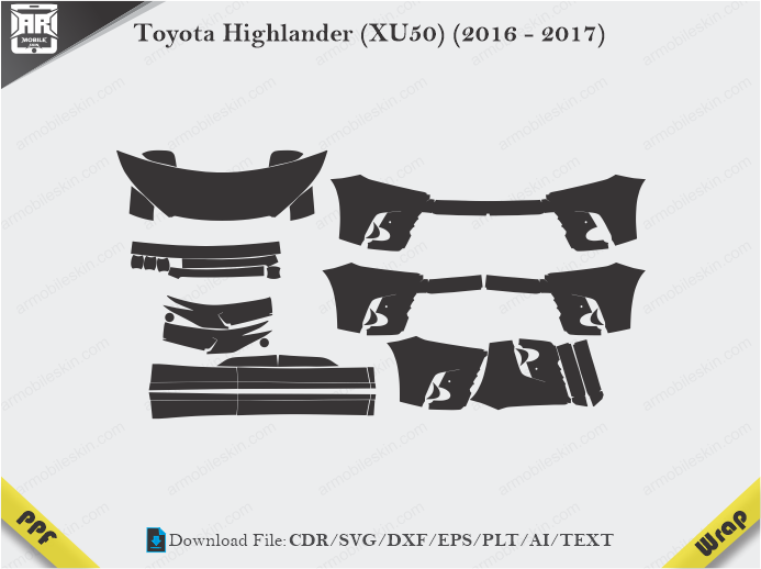 Toyota Highlander (XU50) (2016 - 2017) Car PPF Template