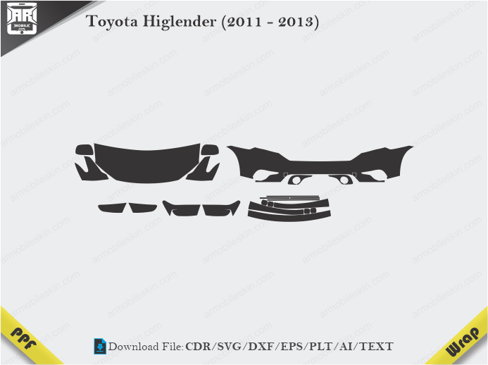 Toyota Higlender (2011 - 2013) Car PPF Template