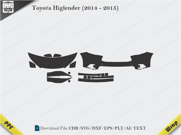 Toyota Higlender (2014 - 2015) Car PPF Template