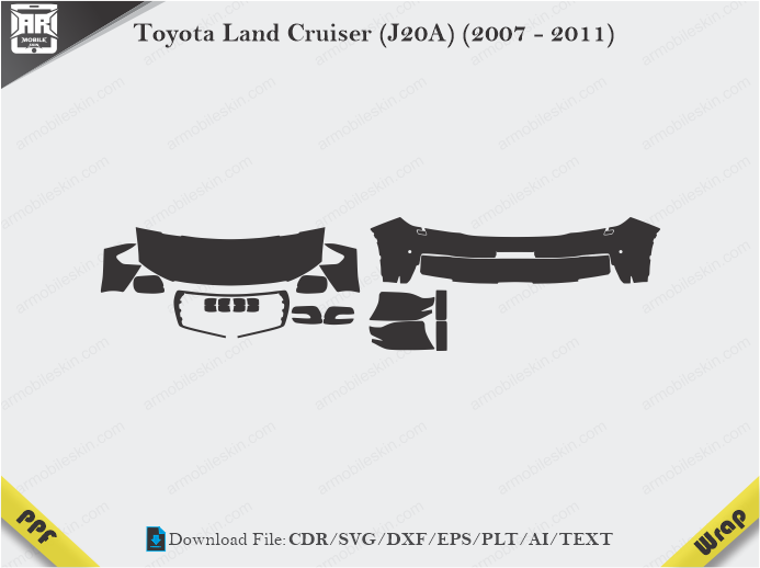 Toyota Land Cruiser (J20A) (2007 - 2011) Car PPF Template