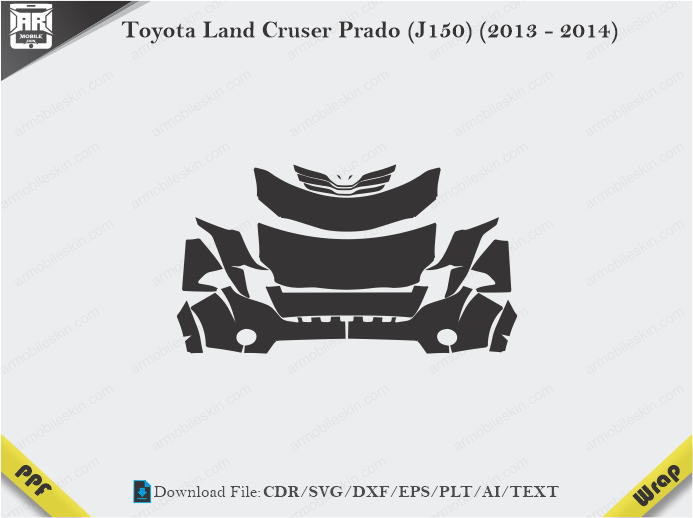 Toyota Land Cruser Prado (J150) (2013 - 2014 Car PPF Template