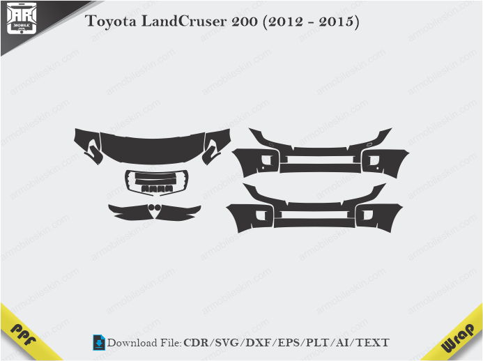 Toyota LandCruser 200 (2012 - 2015) Car PPF Template