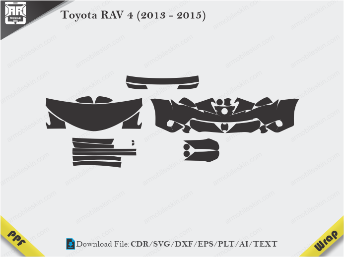 Toyota RAV 4 (2013 - 2015) Car PPF Template