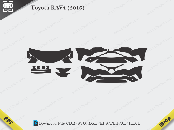 Toyota RAV4 (2016) Car PPF Template