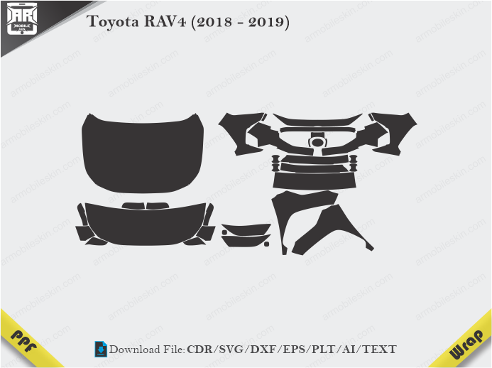 Toyota RAV4 (2018 - 2019) Car PPF Template