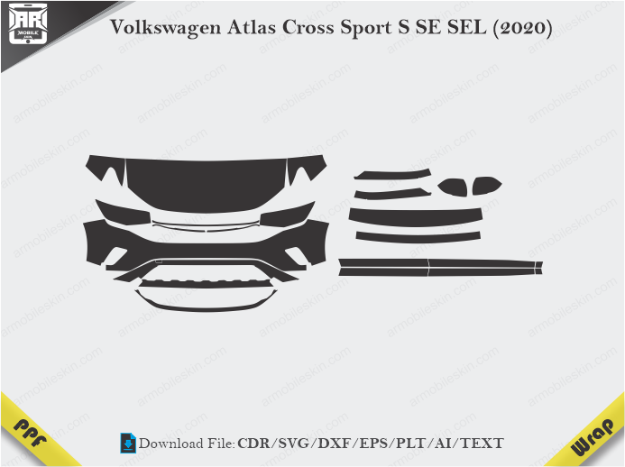 Volkswagen Atlas Cross Sport S SE SEL (2020) Car PPF Template