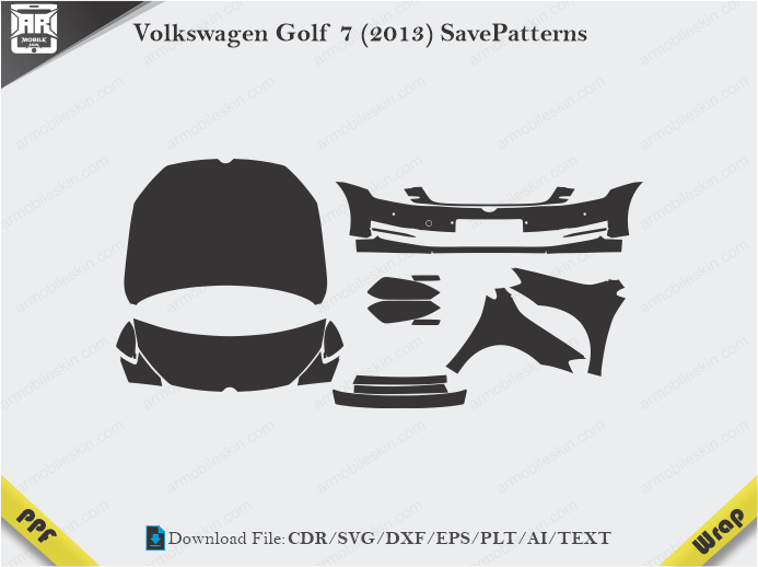 Volkswagen Golf 7 (2013) SavePatterns Car PPF Template