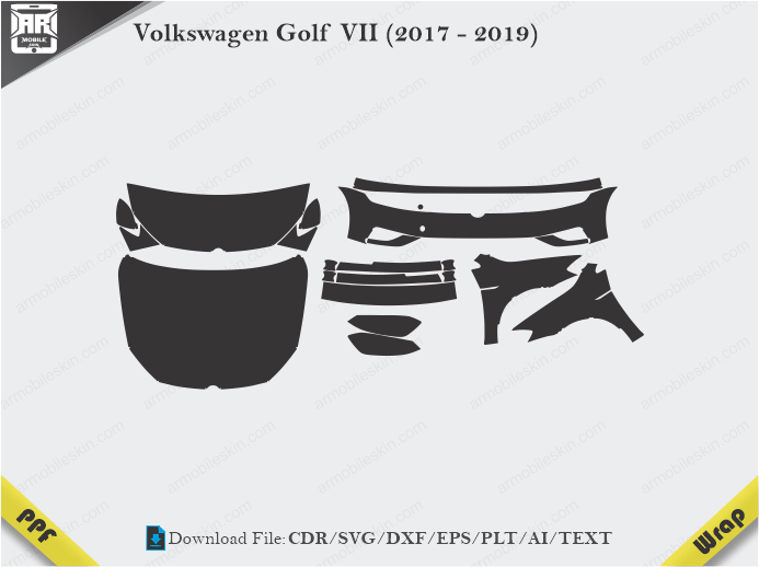 Volkswagen Golf VII (2017 - 2019) Car PPF Template