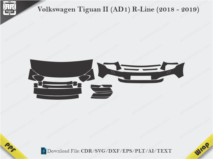 Volkswagen Tiguan II (AD1) R-Line (2018 - 2019) Car PPF Template