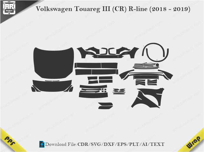 Volkswagen Touareg III (CR) R-line (2018 - 2019) Car PPF Template