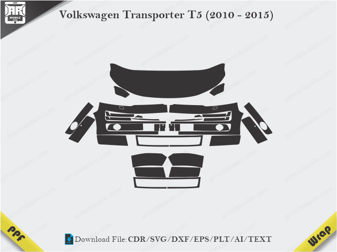 Volkswagen Transporter T5 (2010 - 2015) Car PPF Template