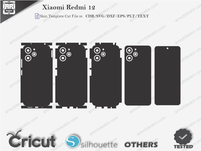 Xiaomi Redmi 12 Skin Template Vector