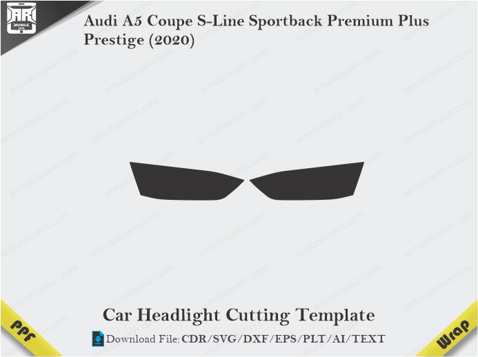 Audi A5 Coupe S-Line Sportback Premium Plus Prestige (2020) Car Headlight Template