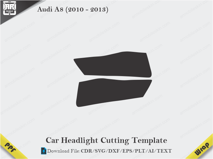 Audi A8 (2010 - 2013) Car Headlight Template