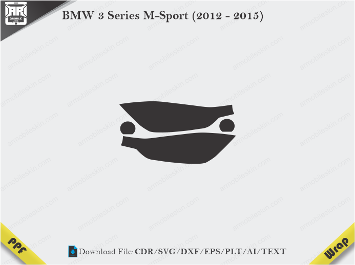 BMW 3 Series M-Sport (2012 – 2015) Car Headlight Cutting Template