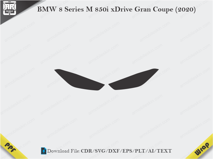 BMW 8 Series M 850i xDrive Gran Coupe (2020) Car Headlight Template