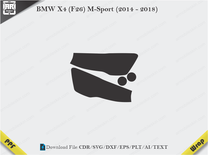 BMW X4 (F26) M-Sport (2014 - 2018) Car Headlight Template
