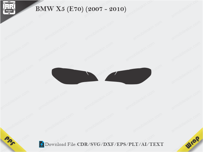 BMW X5 (E70) (2007 - 2010) Car Headlight Template