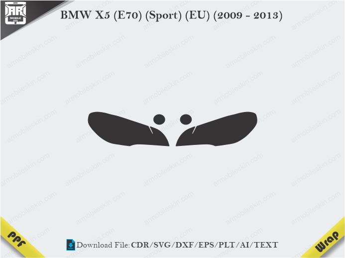 BMW X5 (E70) (Sport) (EU) (2009 - 2013) Car Headlight Template