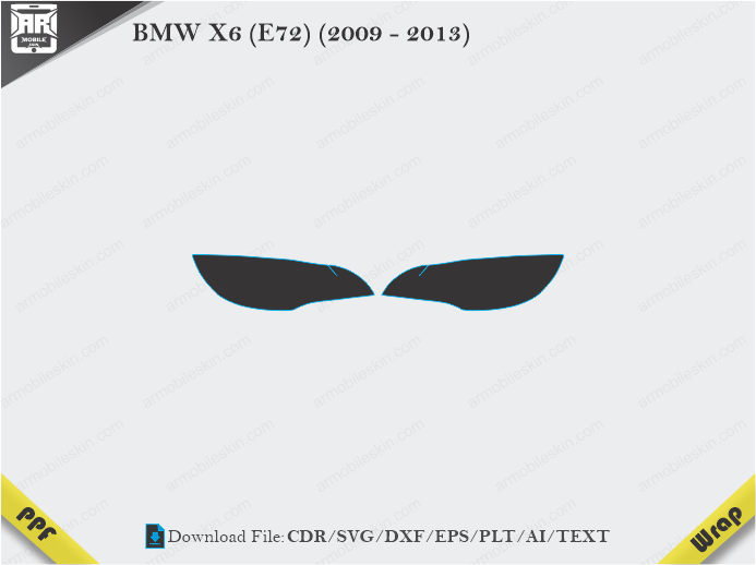 BMW X6 (E72) (2009 - 2013) Car Headlight Template