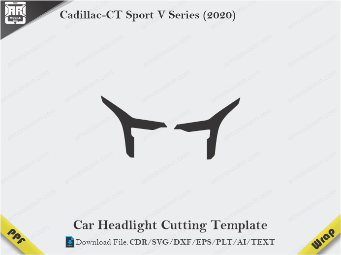 Cadillac-CT Sport V Series (2020) Car Headlight Cutting Template