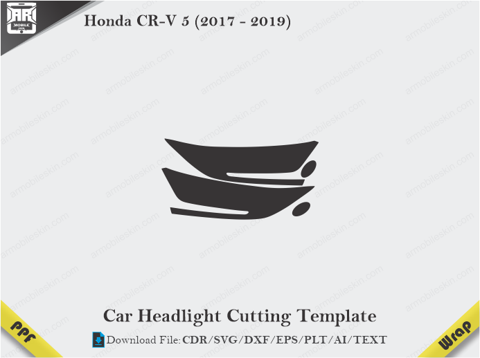 Honda CR-V 5 (2017 – 2019) Car Headlight Cutting Template
