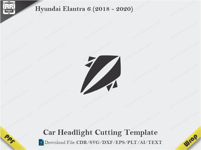 Hyundai Elantra 6 (2018 – 2020) Car Headlight Cutting Template