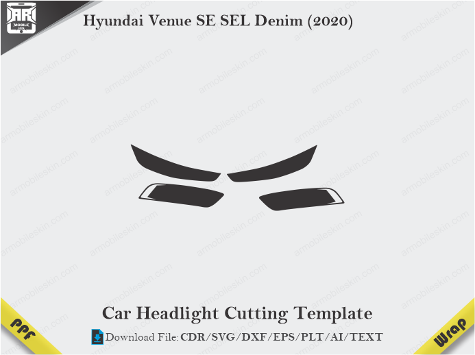 Hyundai Venue SE SEL Denim (2020) Car Headlight Template