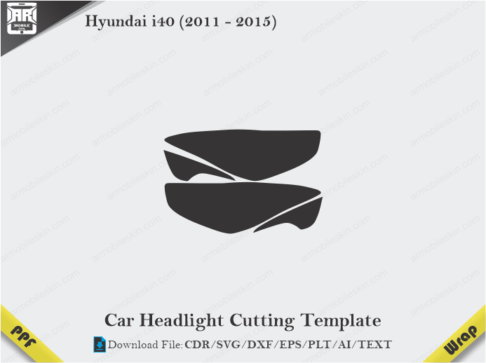 Hyundai i40 (2011 – 2015) Car Headlight Cutting Template