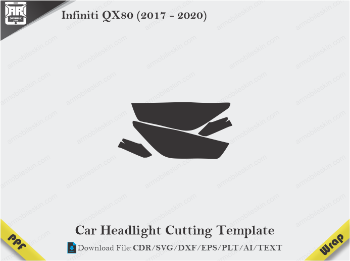 Infiniti QX80 (2017 – 2020) Car Headlight Cutting Template