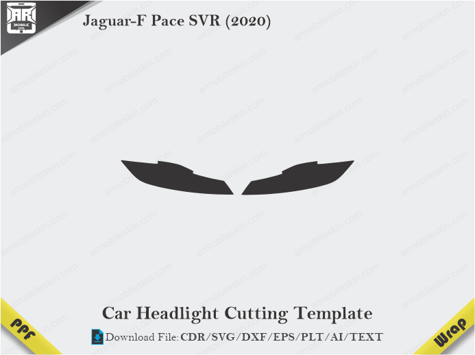 Jaguar-F Pace SVR (2020) Car Headlight Cutting Template
