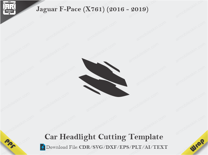 Jaguar F-Pace (X761) (2016 – 2019) Car Headlight Cutting Template