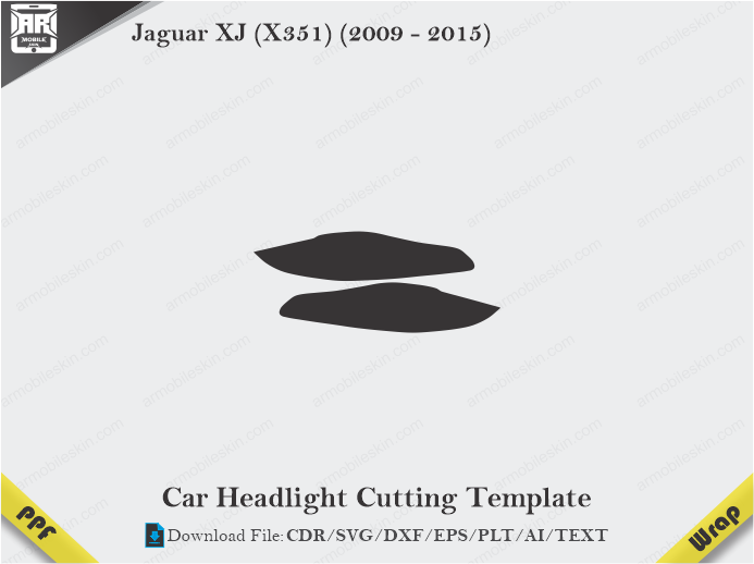 Jaguar XJ (X351) (2009 – 2015) Car Headlight Cutting Template